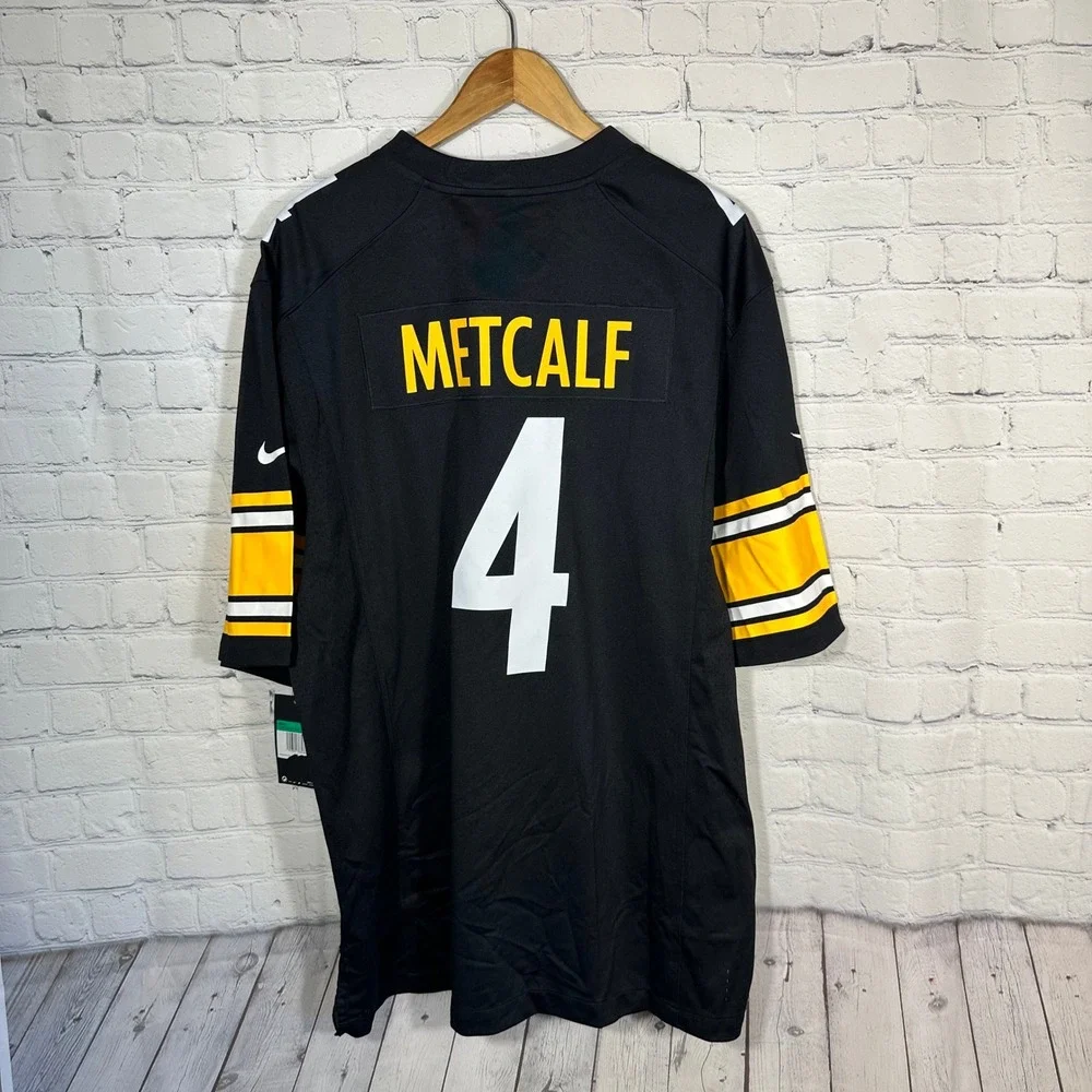Nike Pittsburgh‎ Steelers Metcalf 4 NFL Jersey Mens XL Black On Field Loose Fit